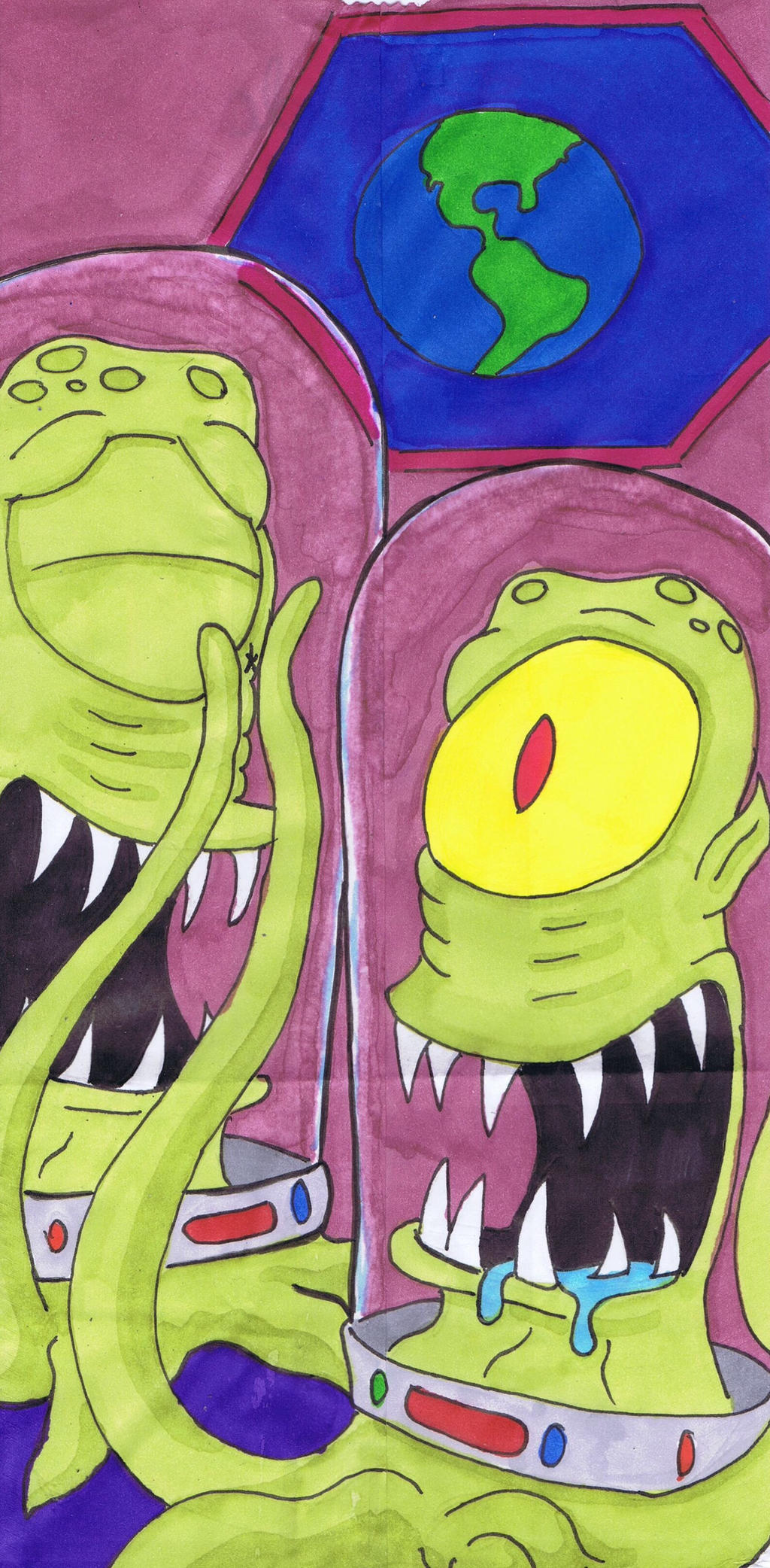 Simpson Alien Earth Simpsons aliens by CharlesLMay on DeviantArt
