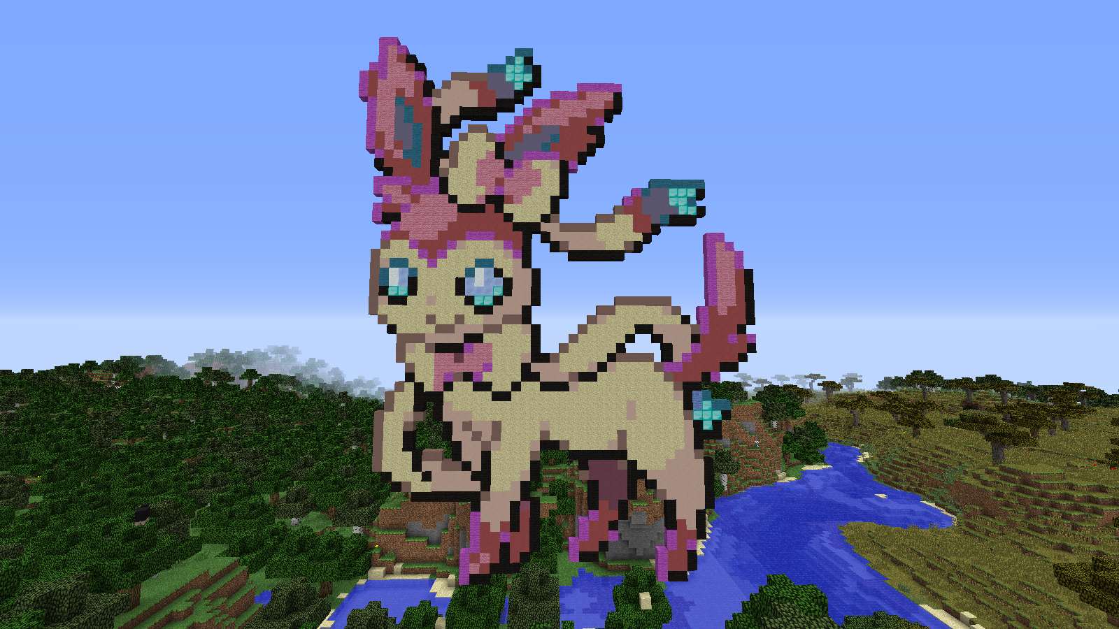 Sylveon Minecraft Sculpture