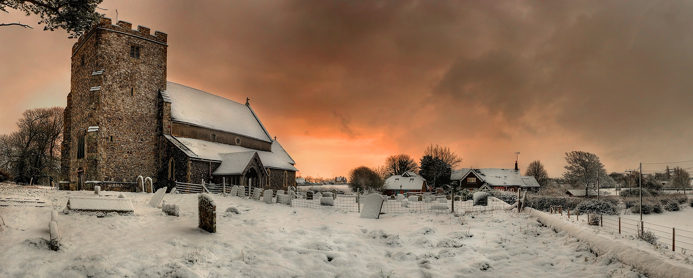 Sunrise in the snow