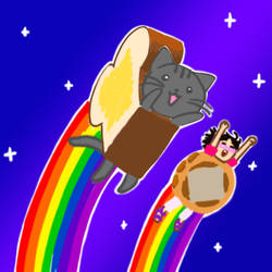 Flying with Nyan Cat