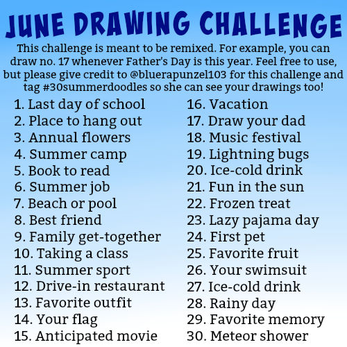 June Drawing Challenge by Blue-Rapunzel on DeviantArt