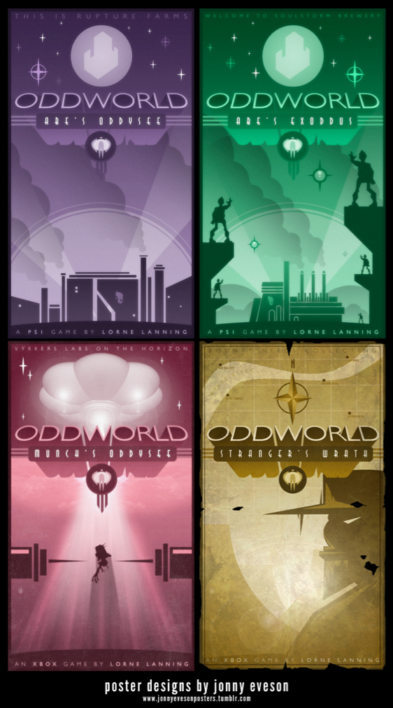 All Oddworld Art Deco Posters