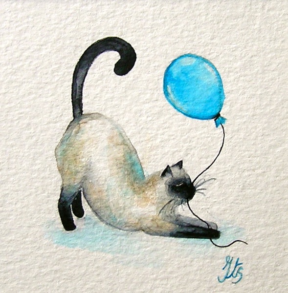 Kitty in aquarel