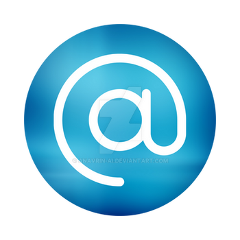 Email Icon Gradient Circle blue isolated