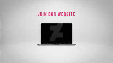 Join Our Website Banner With A Leptop In Center