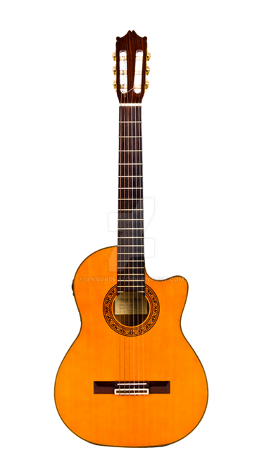 Acoustic Guitar Isolated On Transparent Background