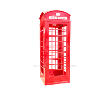 red phone cabin vintage PNG isolated 2