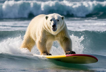 Surfing Polar Bear (4)
