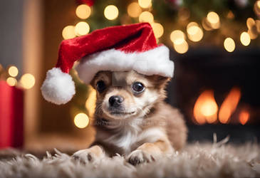 Christmas Puppy Dog Santa Claus hat (12)