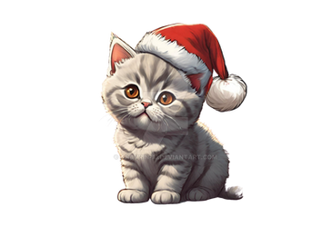 Christmas Cat Santa Claus PNG (3)