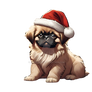 Pekingese Puppy dog christmas PNG (2)