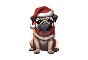 Pug Puppy dog christmas PNG