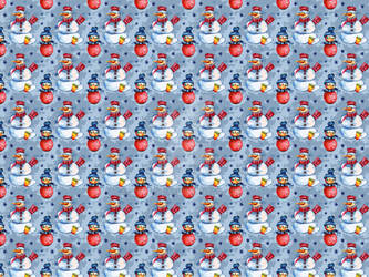 Christmas Seamless pattern of a snowman watercolor