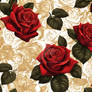 Red roses seamless pattern floral background AI (6