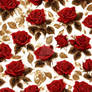 Red roses seamless pattern floral background AI (9