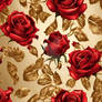 Red roses seamless pattern floral background AI (1