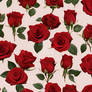 Red roses seamless pattern floral background AI (2