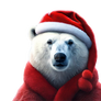 Santa Claus Polar Bear isolated Christmas illustra