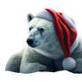 Santa Claus Polar Bear isolated Christmas illustra