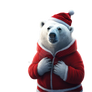 Santa Claus Polar Bear isolated Christmas illustra