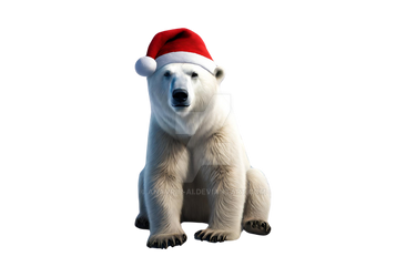 Santa Claus Polar Bear isolated Christmas illustra