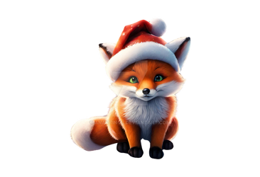 Santa Claus Fox isolated Christmas illustration AI