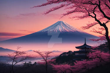 Japanese Landscape illustration AI generated (4)