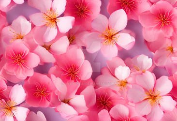 Sakura flowers seamless pattern AI generated (35)