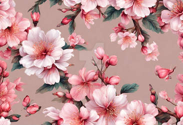 Sakura flowers seamless pattern AI generated (53)