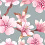 Sakura flowers seamless pattern AI generated (145)