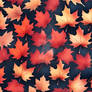 Dry Red Maple Leaves Seamless Pattern. AI generate