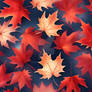 Dry Red Maple Leaves Seamless Pattern. AI generate