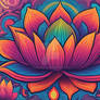 Lotus flowers buddhist seamless pattern AI generat