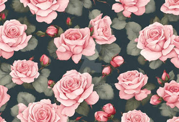 Rose flowers seamless pattern AI generated (4)