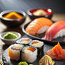 Salmon sushi japanese food ingredients AI (2)