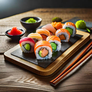 Salmon sushi japanese food ingredients AI (17)