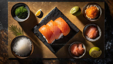 Salmon sushi japanese food ingredients AI (32)