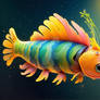 Mesmerizing Fish vibrant colors digital paiting AI