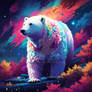 Colorful Polar Bear Illustration. Design for tshir