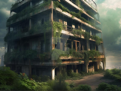 Apocalyptic Solar System Solarpunk ruins post-apocalyptic world towering vi by anavrin-ai on ...