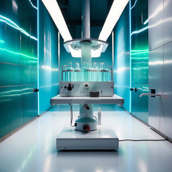 An ultra-modern genetic modification lab. AI gener