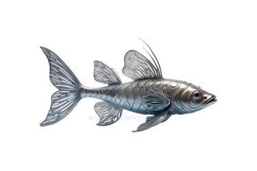 Silver fish isolated transparent background