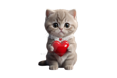 Valentines day kitten heart isolated (27)