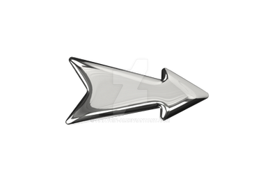 3D silver metallic arrow