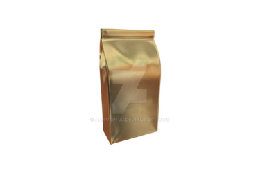 3D golden metallic package mockup