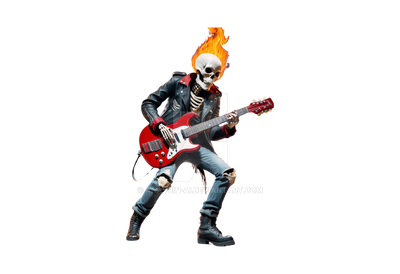 Guitar Monster Skeleton PNG (4)