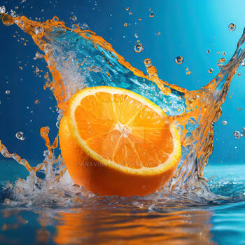 Orange Fresh Water Splash Advertisement Photograph