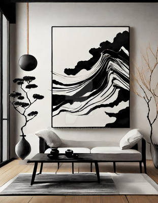 Japanese Art On The Living Room (14)