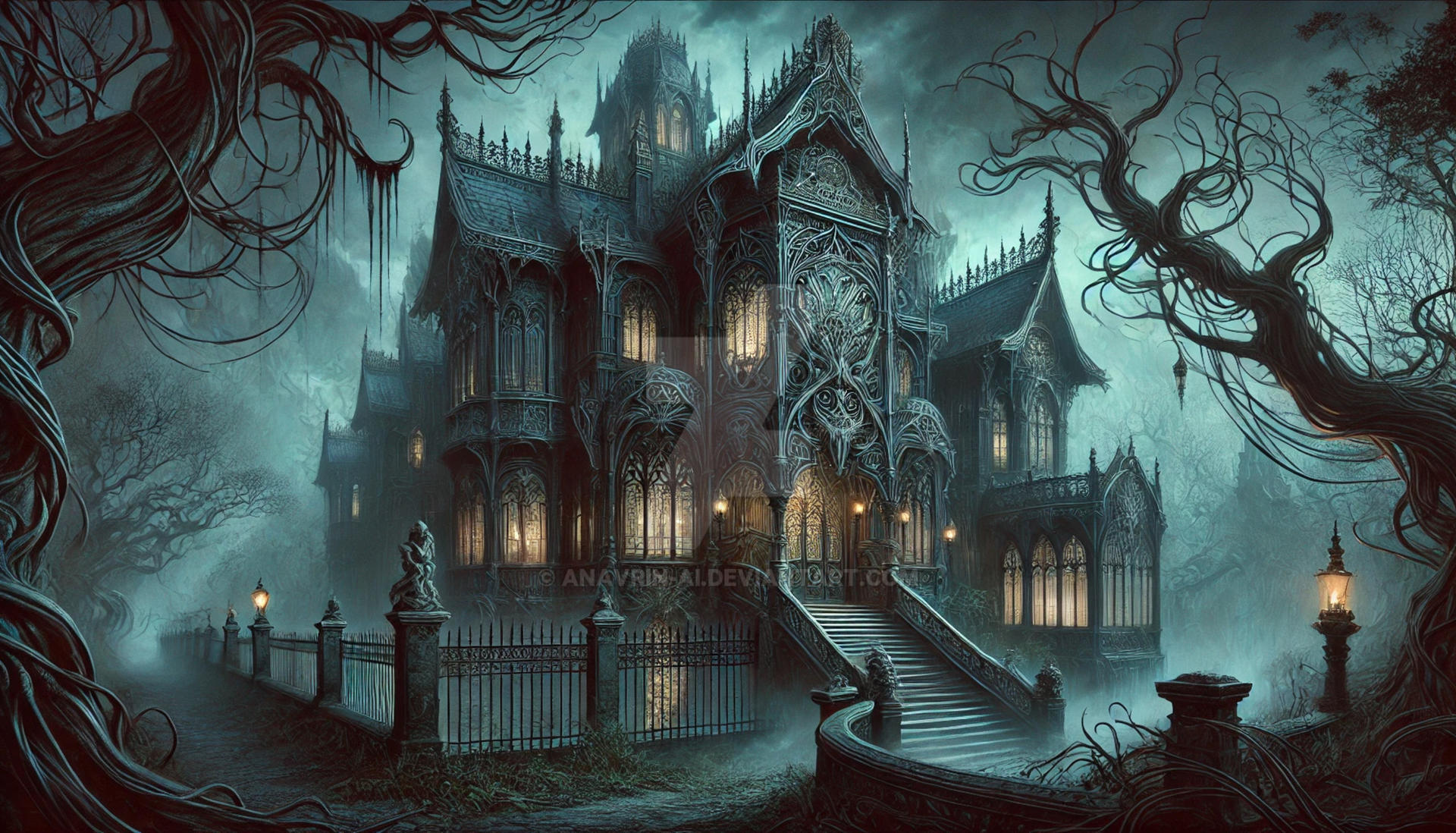 Dark Fantasy - Haunted Mansion (2) by anavrin-ai on DeviantArt