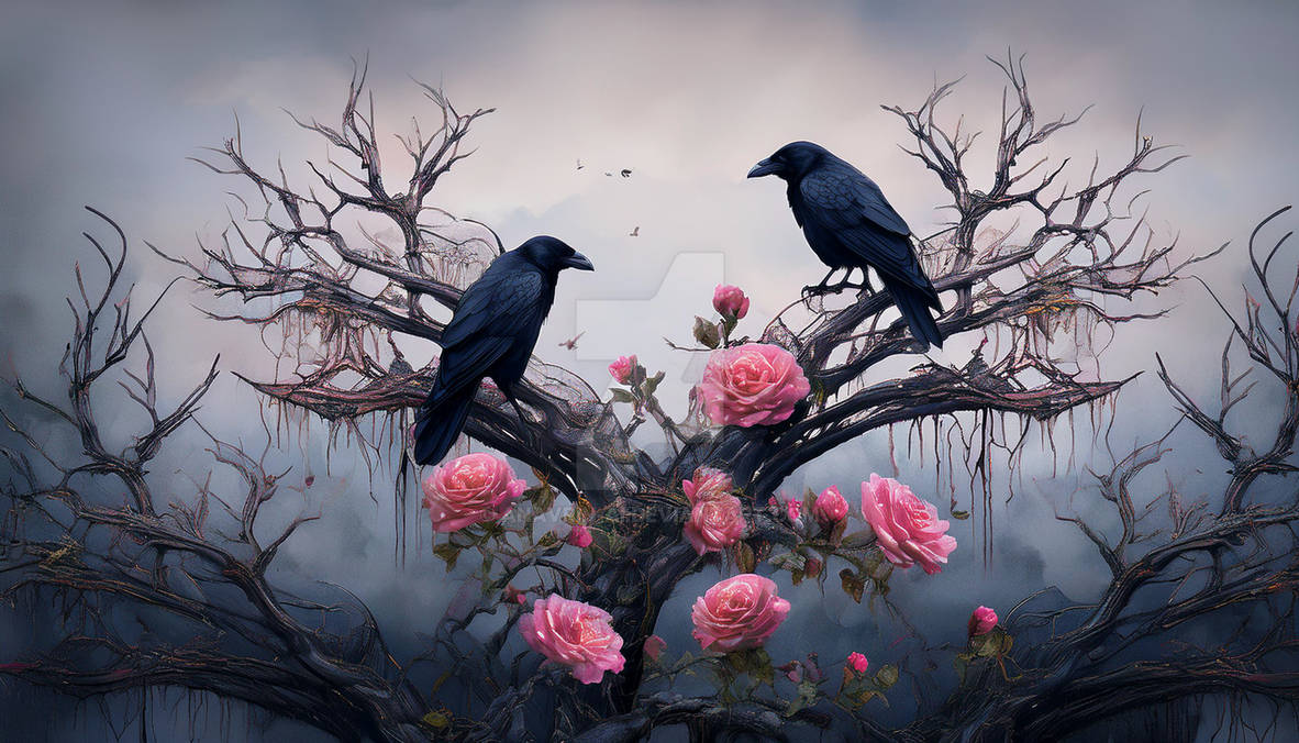 Raven With Roses Ravens and Roses (3) by anavrin-ai on DeviantArt